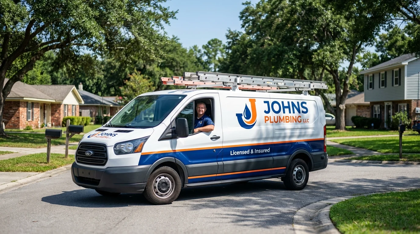 Johns Plumbing LLC service van in Canyon, TX