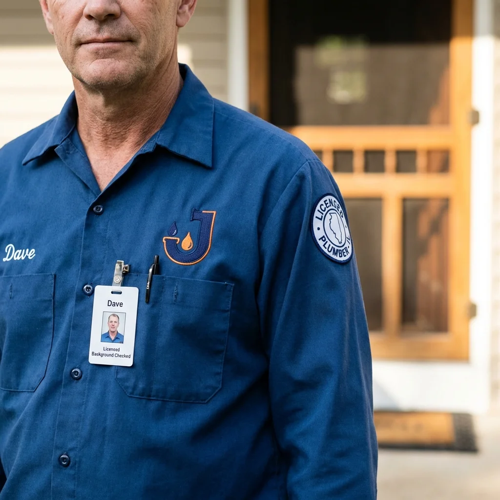 Licensed plumber showing ID badge in Canyon, TX