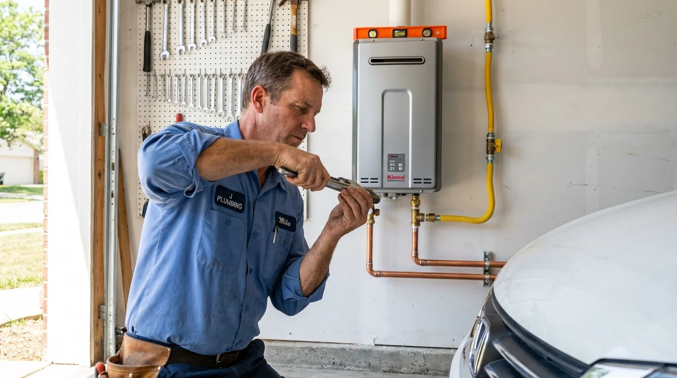 Tankless water heater installation by a Johns Plumbing LLC plumber in Canyon